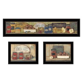 Trendy Decor 4U "Country Kitchen" Framed Wall Art, Modern Home Decor 3 Piece Vignette for Living Room