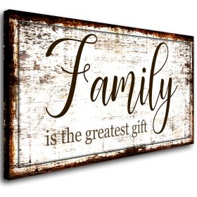 Family Canvas Wall Art for Living Room,Family is The Greatest Gift Word Painting,Family Wall Decor