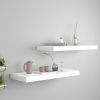 Floating Wall Shelves 2 pcs White 23.6"x9.3"x1.5" MDF