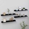 Wall Shelves 4 pcs Black 23.6"x3.5"x1.2"