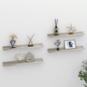 Wall Shelves 4 pcs Concrete Gray 23.6"x3.5"x1.2"