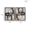 Gold Foil Abstract 2-piece Framed Canvas Wall Art Set