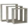 Wall Cube Shelves 3 pcs Concrete Gray