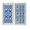 Set of 2 Blue and White Hanging Sculptures, Modern Wall Art Decor, 12.5" x 24.5"