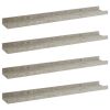 Wall Shelves 4 pcs Concrete Gray 23.6"x3.5"x1.2"