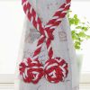 2 Pcs Knitting Buckle Cord Drapery Tieback Cotton Rope Curtain Tiebacks Decorative Knot Tassel Rope Tie Backs, Red White