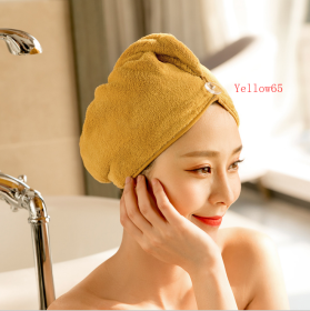 Women's Hair Dryer Cap, Absorbent Dry Hair Towel (Option: Yellow65)