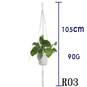 Flower Pot Net Bag Beige Cotton Rope Indoor Plant Hanger Hanging Basket Sling (Option: 24 Style)