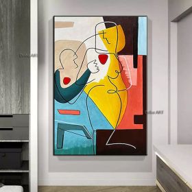 Handmade Oil Painting Canvas Wall Art Decoration Pablo Picasso Style Girl for Home Living Room hallway bedroom luxurious decorative painting (size: 50x70cm)