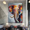 Hand Painted Oil Painting Boho Wall decor Colorful elephant Oil Painting on Canvas animal painting art large 3d wall art original painting Texture Acr