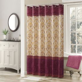 Muwago Luxury Royal Scroll Style Shower Curtain Colorful Waterproof Mildew Proofing Fabric Bathing Cover Aethetic Bathroom Decor (size: W72"*H78")