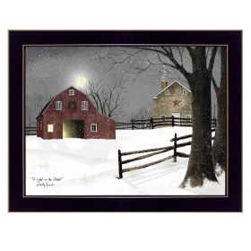 Trendy Decor 4U "Light in the Stable" Framed Wall Art, Modern Home Decor Framed Print for Living Room (Color: as Pic)