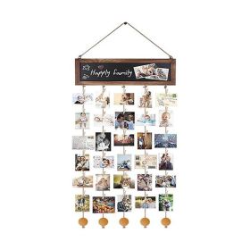 Wall Storage Organizer with Clips for Home Office Decor (Color: Brown, type: Decor Supplies)