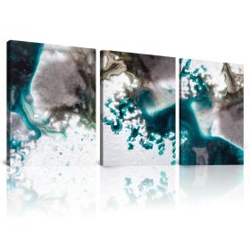 Marble Picture Frame, Canvas Wall Art, 3 Piece (12inX16in), Wall Decor for Bedroom (Color: Blue, size: 1park-3pcs)