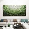 Handmade Large Abstract Oil Painting on Canvas;  Original Textured Boho Wall Art Green Fancy Acrylic Painting Modern Living Room Home Decor